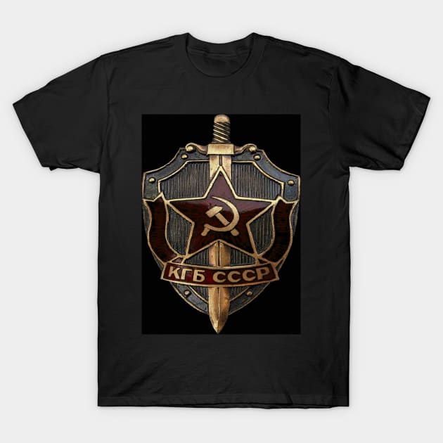 KGB Badge T-Shirt by Hellacious Designs